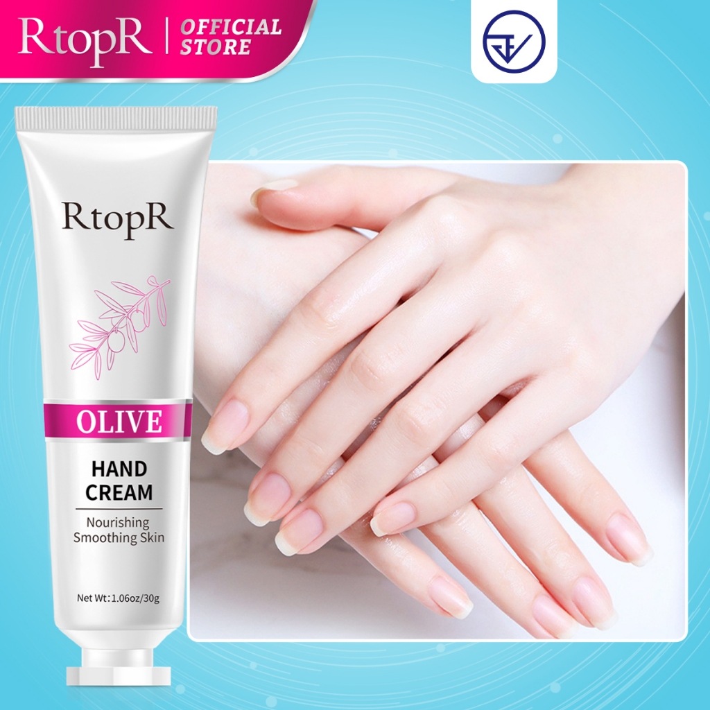 RtopR FDA ครีมบำรุงมือจากน้ำมันมะกอก - สารสกัดจากน้ำมันมะกอกและวิตามิน E ช่วยให้ความชุ่มชื้น ป้องกันการแตกแห้ง ไม่มันและมีกลิ่นหอม ขนาดพกพา 30g