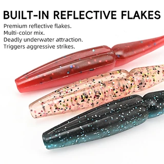 MEREDITH T-Tail Soft Fishing Lure 70/90 มม.110 มม.130 มม.สําหรับ Barracuda Pike ปลาอุปกรณ์เสริมเหยื่อตกปลาพลาสติกอ่อน