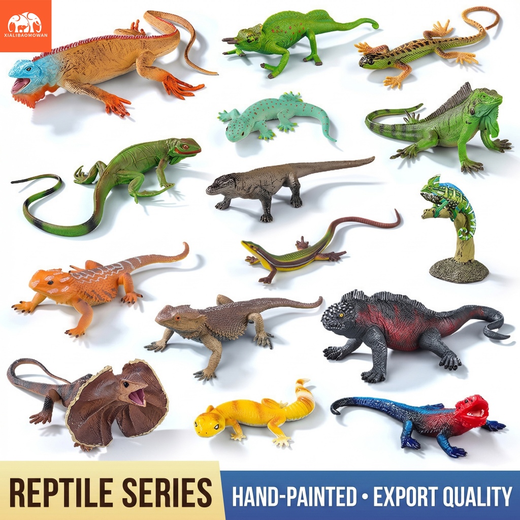 แบบจําลองแมลงสัตว์เลื้อยคลานที่สมจริง - Komodo Dragon Lizard Chameleon สัตว์รูปคอลเลกชันการศึกษาของเล่นเด็กของขวัญตกแต่งบ้าน
