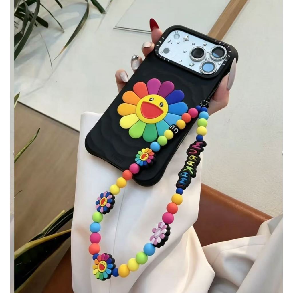 CASE Wave Murakami Sunflower Apple 17Promax/17Pro เคสโทรศัพท์มือถือซิลิโคน 16Pro นิ่ม 15 ป้องกัน 16