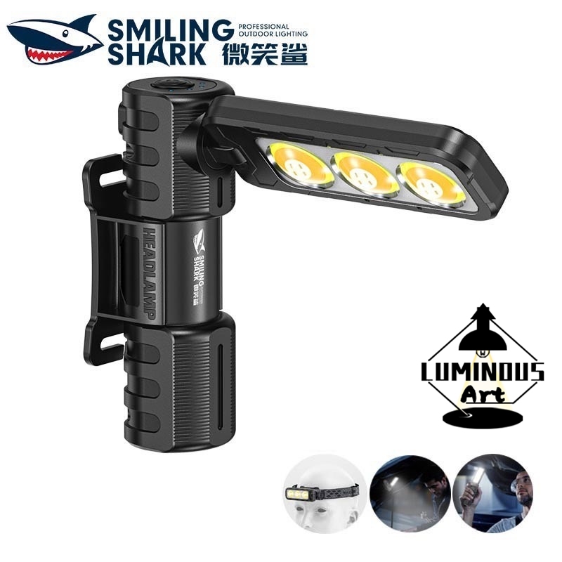 LUMINOUS ART GZ5108 ไฟฉาย Led แม่เหล็ก Super Bright พับได้ 180° ไฟหน้า 4 โหมด Type-C ชาร์จใหม่ได้กันน้ําสําหรับ