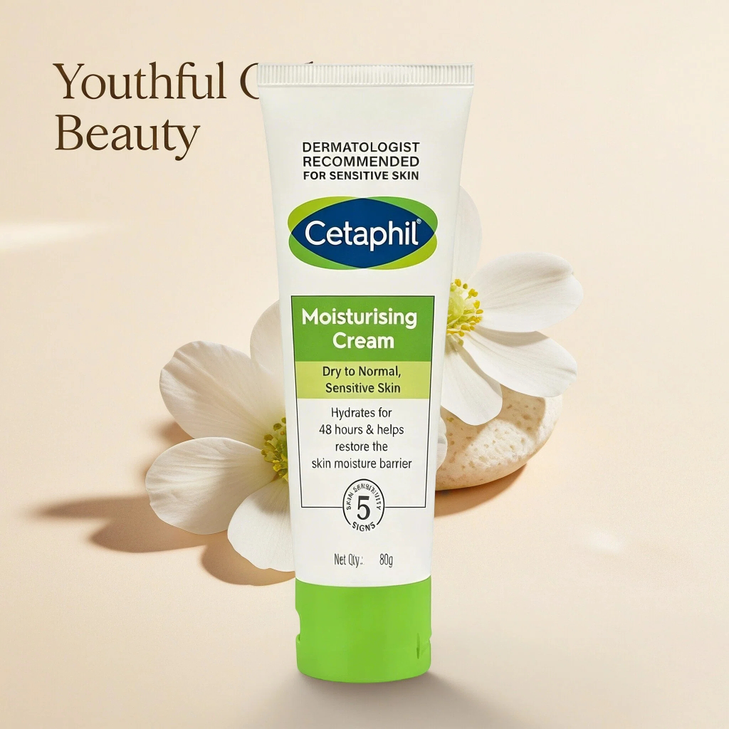 New & UpgradedCetphil Moisturisting Cream 80g, 48HR Hydration & Barrier Repair สําหรับผิวแห้งถึงผิวธ