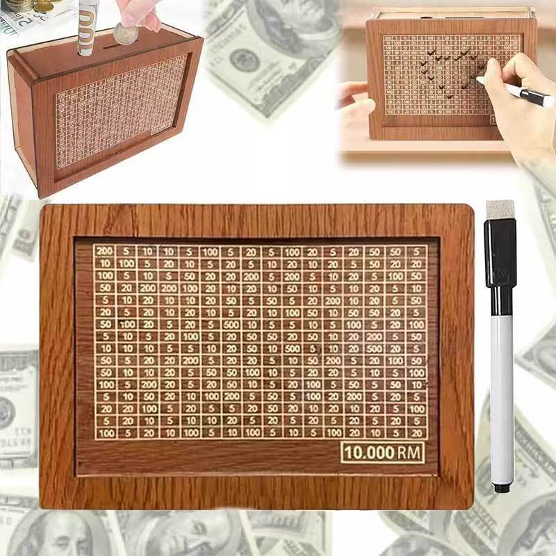 กระปุกออมสินไม้ดิจิตอลพร้อมประตูออมทรัพย์ (RM1000 / RM3000/ RM5000) – สมาร์ทประหยัดสําหรับผู้ใหญ่และ