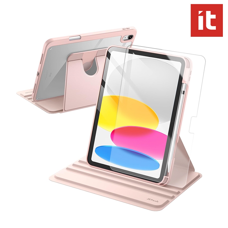 IT 360 หมุนสําหรับ iPad Air 8 7 6 5 M4 M3 M2 Gen 12 11 10 9 8 A16 11/10.9 Pro 11 13 นิ้วกระจกนิรภัยป้องกันหน้าจอและที่ใส่ดินสอ