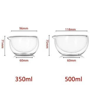 Double Wall Glass Matcha Bowl พร้อม Spout สลัดชามผสมชามครัวสําหรับไข่ Beating Baking Service