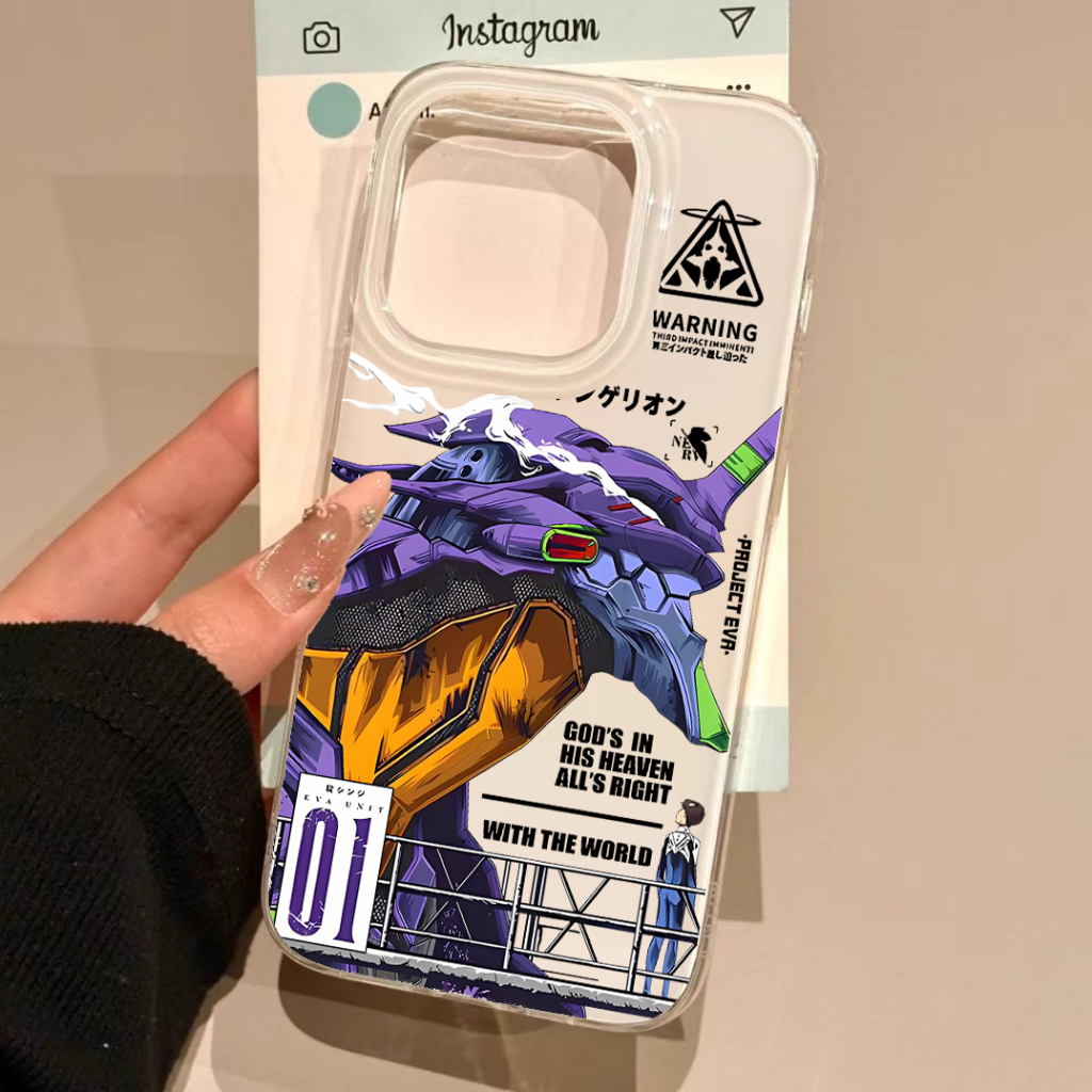 EVA Unit-01 สําหรับ Samsung S24Ultra ฝาครอบโทรศัพท์ Evangelion S25Ultra S24 + กันกระแทกสีขาว imd เคส