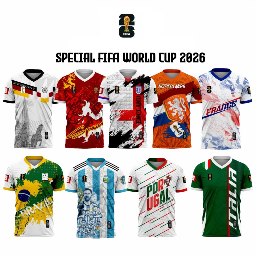 Fifa world cup 2026 เสื้อฟุตบอล Germany Brazil Portugal และรุ่นอื่น ระบายอากาศ สวมสบาย เหมาะเชียร์บอลสนามจริง