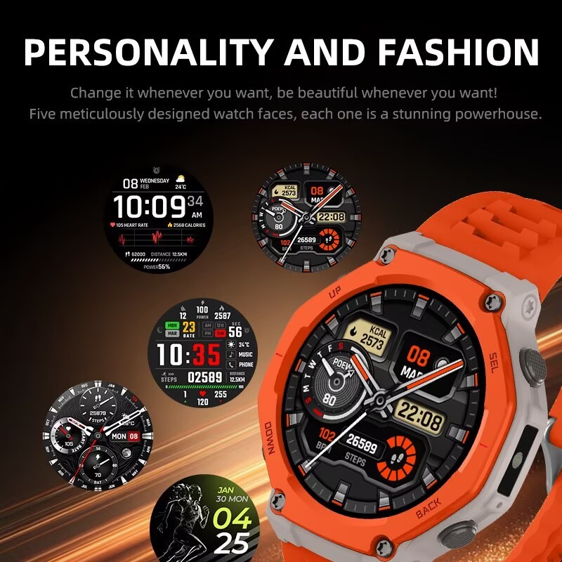 ล่าสุด 2026 GPS WATCH HW-R1 pro สมาร์ทนาฬิกาสําหรับชายว่ายน้ําดําน้ํา LED กลางแจ้ง AMOLED SmartWatch
