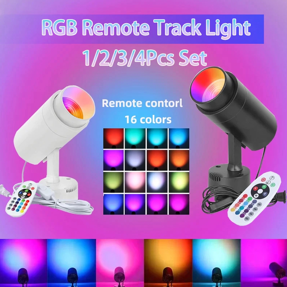 ไฟติดตาม LED RGB ชุดไฟเวที สปอตไลท์ รางเพดาน 220V ตกแต่งห้อง ดิสโก้ ห้องนอน