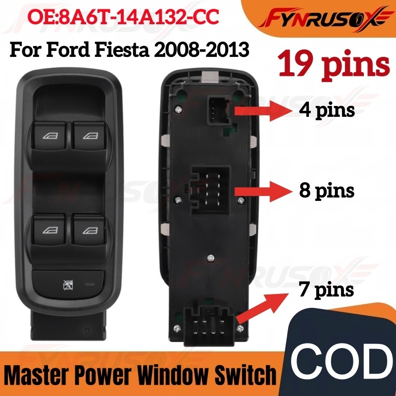 สวิตช์กระจกไฟหลักสําหรับ Ford Fiesta 2008-2013 8A6T-14A132-CC