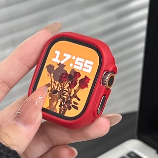 เคสขอบ PVC ครึ่งหุ้มสำหรับ Apple Watch 46mm 49mm 45mm 44mm 42mm 41mm 40mm Series 4-11 SE Ultra – เคสขอบบางเฉียบ ป้องกันรอยขีดข่วน