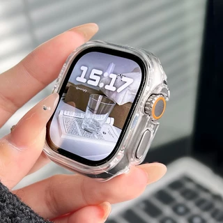 เคสขอบ PVC ครึ่งหุ้มสำหรับ Apple Watch 46mm 49mm 45mm 44mm 42mm 41mm 40mm Series 4-11 SE Ultra – เคสขอบบางเฉียบ ป้องกันรอยขีดข่วน