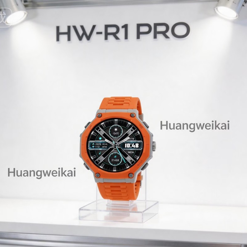2026 HW-R1 pro สมาร์ทนาฬิกาสําหรับชายว่ายน้ําดําน้ํา LED กลางแจ้ง AMOLED SmartWatch BT Call vs HD300