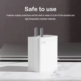 Xiaomi 67W ชุดชาร์จ | สาย USB Type-C (1m) + อะแดปเตอร์ชาร์จเร็ว สำหรับ Xiaomi, Redmi, Poco รองรับการชาร์จเร็ว 3.0 & 4.0