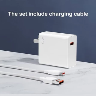 Xiaomi 67W ชุดชาร์จ | สาย USB Type-C (1m) + อะแดปเตอร์ชาร์จเร็ว สำหรับ Xiaomi, Redmi, Poco รองรับการชาร์จเร็ว 3.0 & 4.0