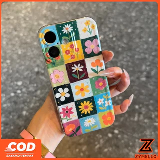เหมาะสําหรับ OPPO A6S A6X A6 A5X A5 5G A5i A60 PRO A3 A3X A5 PRO A3 PRO A38 A79 A58 A18 A57 2022 A17 A95 เคสโทรศัพท์ TPU ขนาดเล็กที่สวยงามตารางดอกไม้