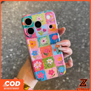 เหมาะสําหรับ OPPO A6S A6X A6 A5X A5 5G A5i A60 PRO A3 A3X A5 PRO A3 PRO A38 A79 A58 A18 A57 2022 A17 A95 เคสโทรศัพท์ TPU ขนาดเล็กที่สวยงามตารางดอกไม้