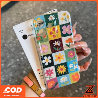 เหมาะสําหรับ OPPO A6S A6X A6 A5X A5 5G A5i A60 PRO A3 A3X A5 PRO A3 PRO A38 A79 A58 A18 A57 2022 A17 A95 เคสโทรศัพท์ TPU ขนาดเล็กที่สวยงามตารางดอกไม้