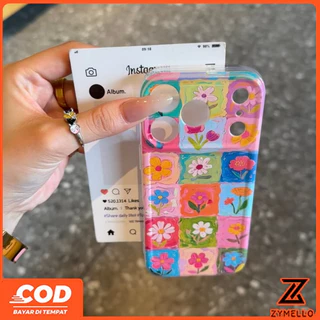 เหมาะสําหรับ OPPO A6S A6X A6 A5X A5 5G A5i A60 PRO A3 A3X A5 PRO A3 PRO A38 A79 A58 A18 A57 2022 A17 A95 เคสโทรศัพท์ TPU ขนาดเล็กที่สวยงามตารางดอกไม้