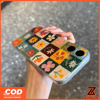 เหมาะสําหรับ OPPO A6S A6X A6 A5X A5 5G A5i A60 PRO A3 A3X A5 PRO A3 PRO A38 A79 A58 A18 A57 2022 A17 A95 เคสโทรศัพท์ TPU ขนาดเล็กที่สวยงามตารางดอกไม้