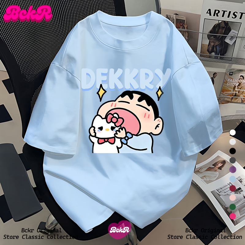【จัดส่งตลอด 24 ชั่วโมง】🔥BCKR ลายชินจัง ชุดหน้าร้อน คอกลม เสื้อ💙 oversize ผู้หญิง tshirt YG1441