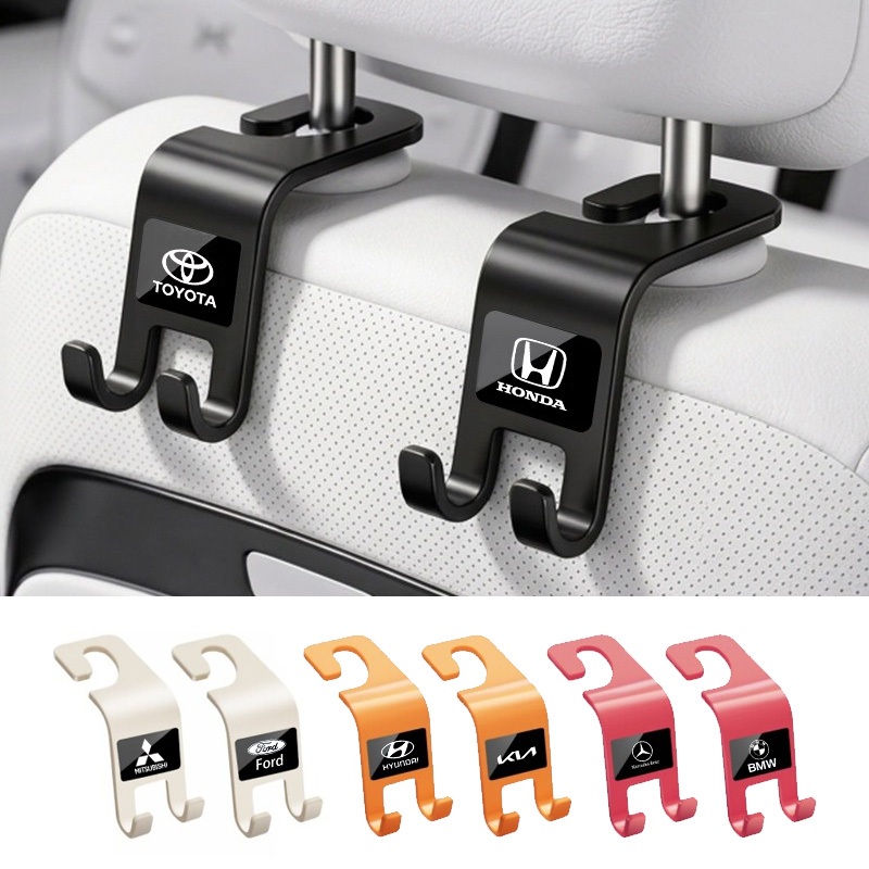2Pcs Car รถที่นั่งตะขอมัลติฟังก์ชั่ที่นั่งกลับตกแต่งมัลติฟังก์ชั่การจัดเก็บ การติดตั้งง่าย ใช้ได้กับรถทุกรุ่น