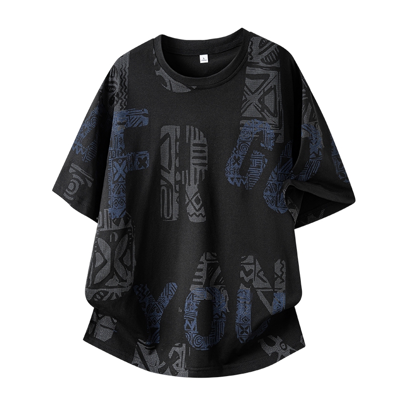 2026 ฤดูร้อนแขนสั้นเสื้อยืดด้านบนผู้ชายระบายอากาศกีฬารอบคอสบายๆความรู้สึกเย็นขนาดใหญ่ (พอดี40-130กิโลกรัม)