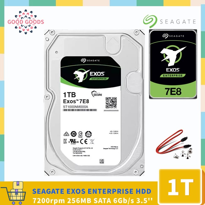 SEAGATE EXOS 7E8 1TB ENERPRISE 3.5 HDD 512N ST1000NM000A 7200rpm 256MB แคช SATA 6 กิกะไบต์/วินาทีฮาร