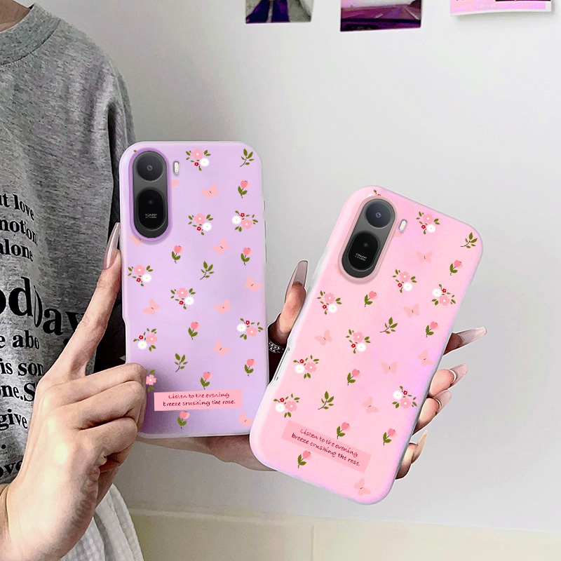 เคสใหม่สําหรับ POCO C81 Pro C81X C85X 2in1 Jelly สีดอกไม้รูปแบบโทรศัพท์กันกระแทกฝาหลังปลอก