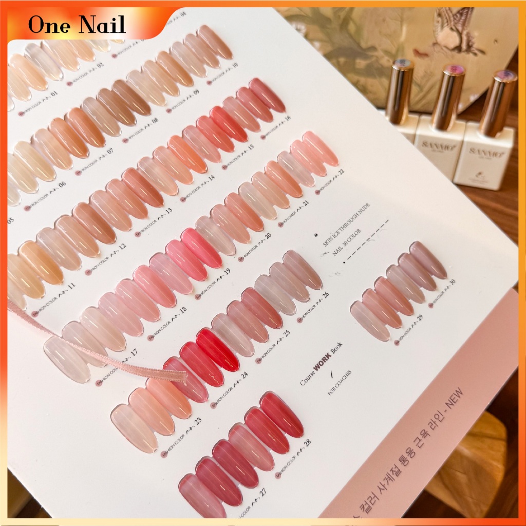 SANMO ชุดแต่งเล็บ 30 สี (กาวยาทาเล็บสีชมพูนู้ดใสกึ่งใส) ฟรีการ์ดสี+โซ่มุก ริบบิ้นริบบิ้น ราคา ถูกที่สุด ดีลบีเคเค แกลเลอรีภาพที่ 9