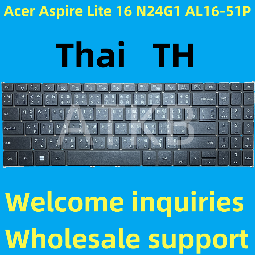 Acer Aspire Lite 16 N24G1 AL16-51P-596H AL16-51P-55N7 คีย์บอร์ด AL16 ACER APIRE LITE 16 คีย์บอร์ด AL