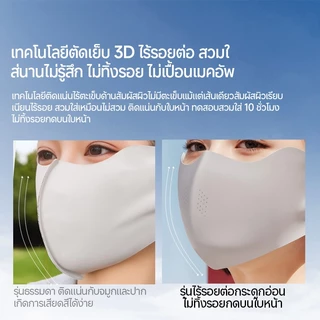 หน้ากากกันแดดผ้าเรยอน UPF50+ ป้องกัน UV 99% ระบายอากาศดี ใส่สบาย ผ้านุ่มลื่น สำหรับขี่จักรยาน