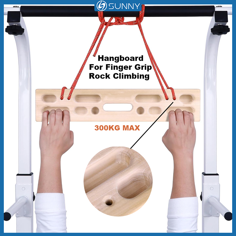 SunnyFit Hangboard Pull Up สําหรับปีนผา Fingerboard ถือแบบพกพา Grip Finger Arm Strengthener การฝึกอบรม Finger Board