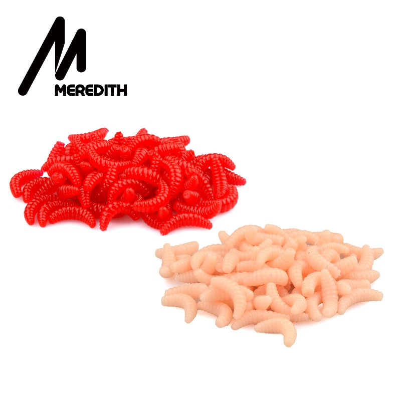 ขายดี!! 50pcs 100pcs 200pcs 2 ซม.0.38g maggot Grub Soft Lure เหยื่อกลิ่นหนอน Glow กุ้งเหยื่อตกปลา