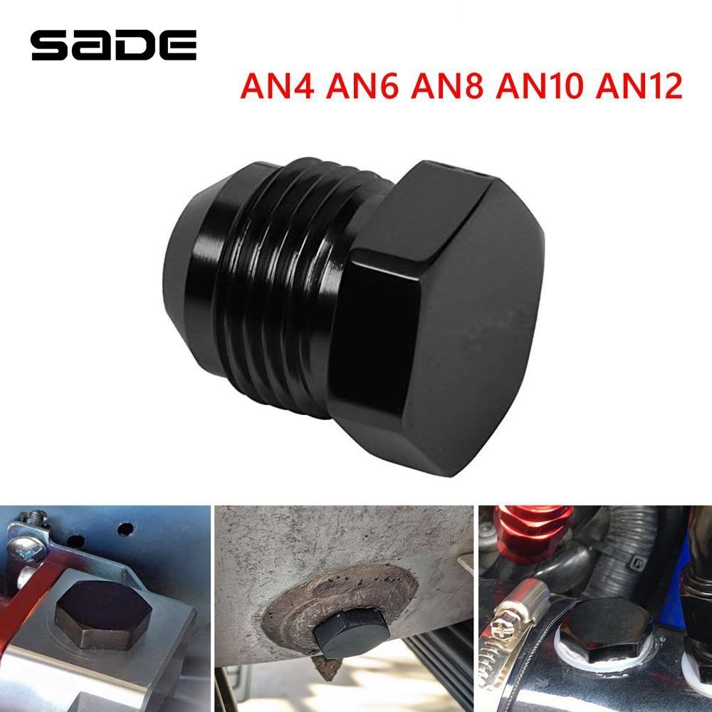 SADE อลูมิเนียม Anodized หัวหกเหลี่ยม Blanking Plug AN4 AN6 AN8 AN10 AN12 ชาย Flare ท่อ Fitting ล็อคหมวกอะแดปเตอร์
