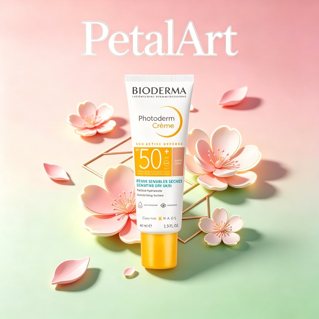 Bioderma Photoderm Crème SPF50+ Sunscreen 40ml, ครีมกันแดดให้ความชุ่มชื้นสําหรับผิวแพ้ง่ายแห้ง