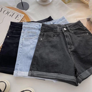 Solovely S-6XL กพลัสไซส์ ผู้หญิง สไตล์เกาหลี เอวสูง ลำลอง กางเกงยีนส์ขาสั้น