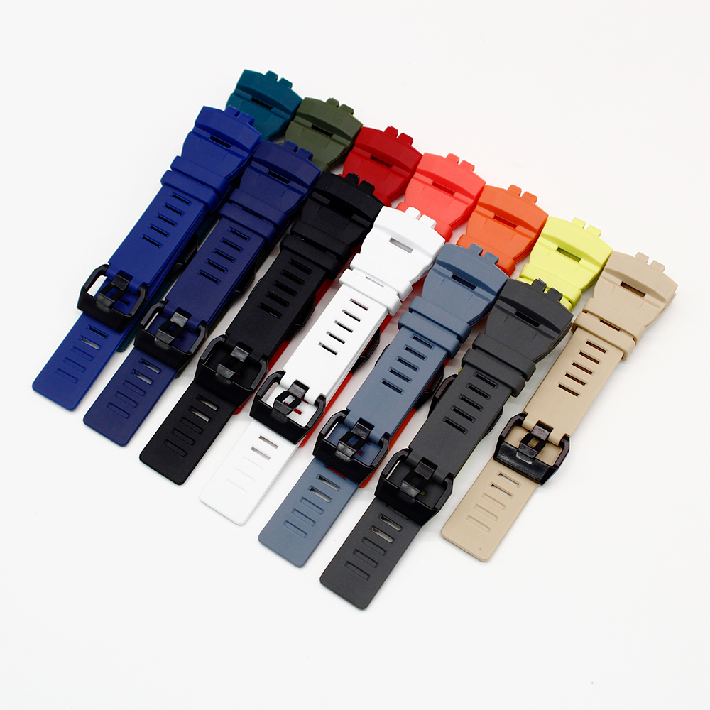 WatchBand สําหรับ GBD-200-1 / 2 / 9 / RD / SM / U เรซิ่น tpu สร้อยข้อมือสายนาฬิกาเครื่องมือหัวเข็มขัดสีดํา