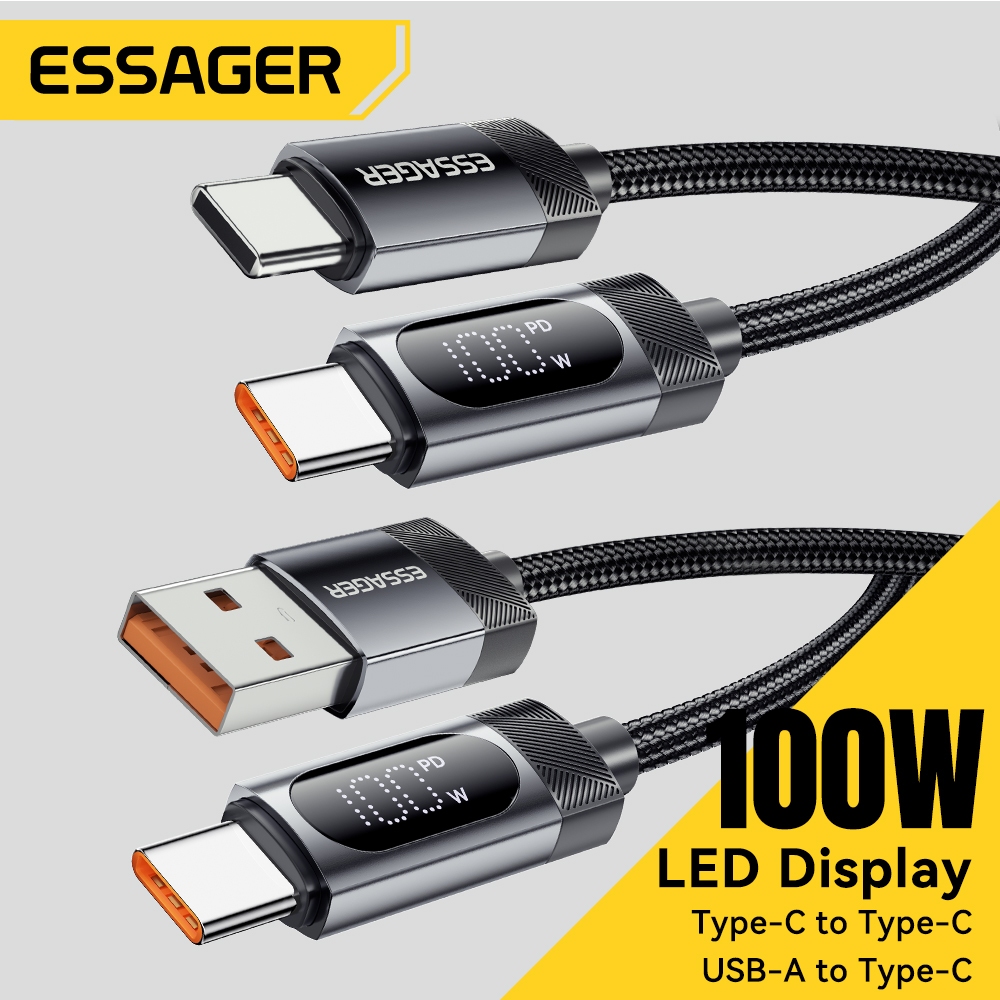 Essager High Current Usb-A/Type-C To Type-C Fast สายชาร์จชิป E-Marker แบบบูรณาการสําหรับ IP + Android