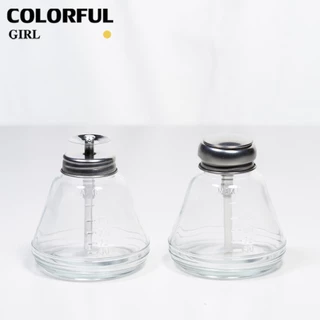 ขวดปั๊มแก้ว 180ml หัวกดสแตนเลส สำหรับน้ำยาล้างเล็บ แอลกอฮอล์ น้ำยาล้างพู่กัน ขวดแบ่งใส่ของเหลว
