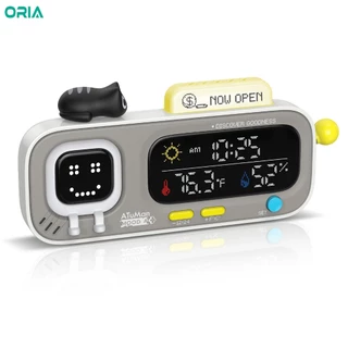 เครื่องประดับนาฬิกาน่ารักนวัตกรรม ORIA พร้อมอุณหภูมิความชื้นและการแสดงการแสดงการแสดงสําหรับตกแต่งโรงแรมโฮมออฟฟิศ