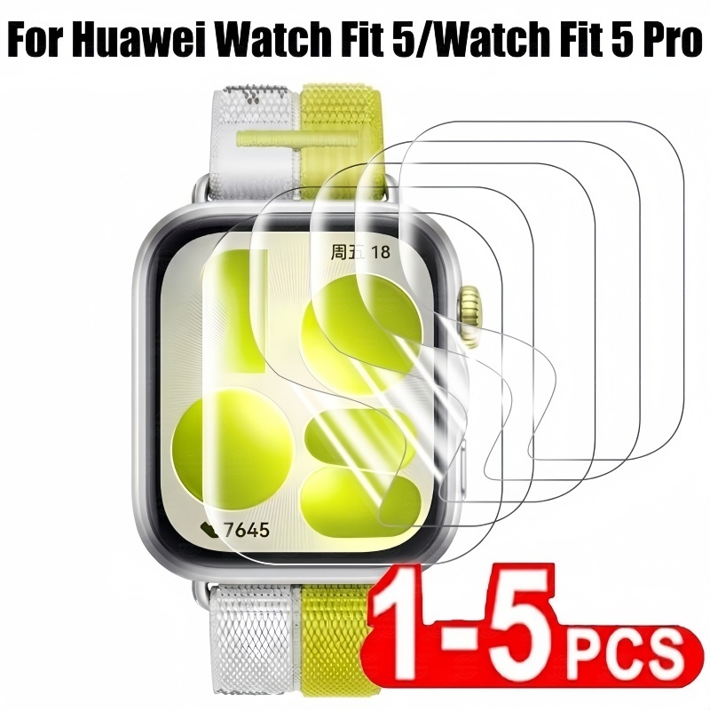 1/3PCS Hydrogel ฟิล์มสําหรับ Huawei นาฬิกา Fit 5 5 Pro Smartwatch TPU ป้องกันหน้าจอฟิล์มสําหรับ Huawei Watch Fit 5 Pro Fit5 นุ่มป้องกันฟิล์มไม่มีแก้ว