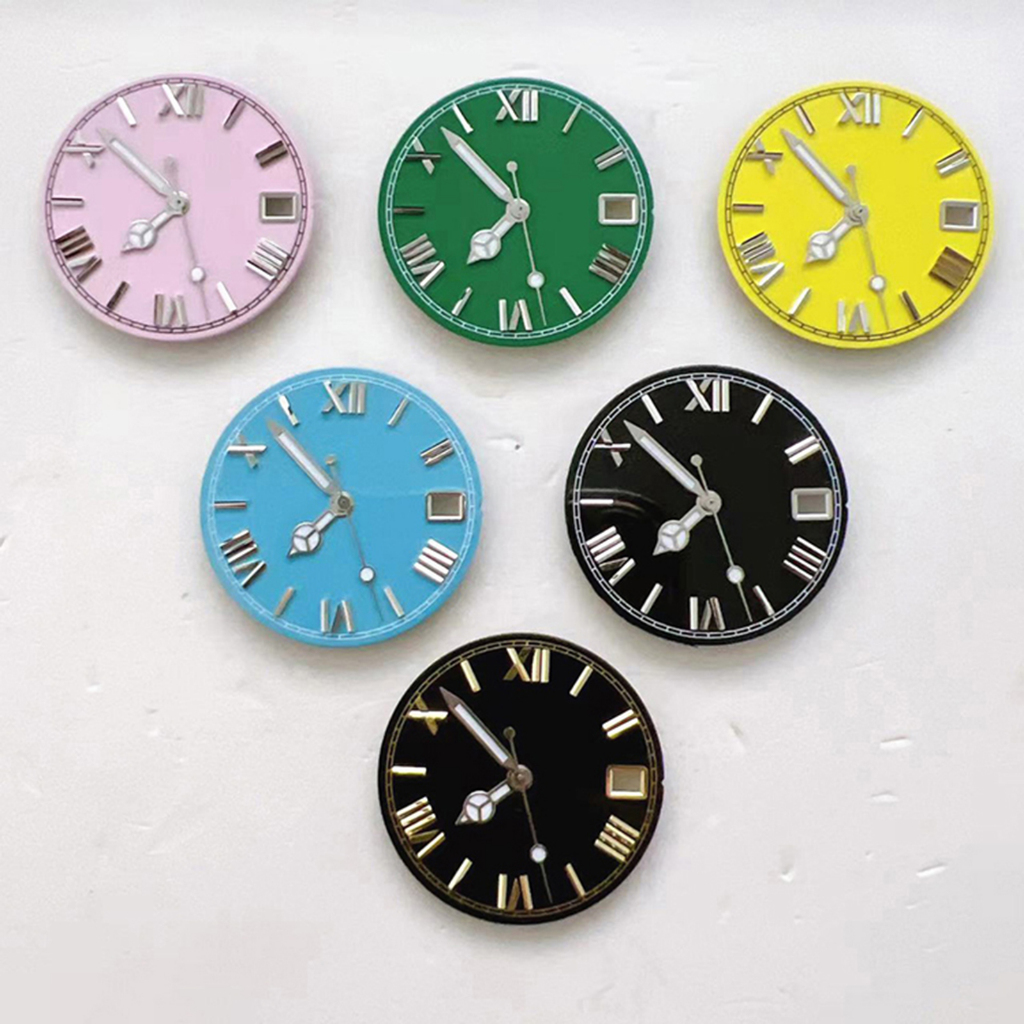 28.5 มม.ขนาดโรมัน Fon ของแท้ Stud Dial มือนาฬิกาอุปกรณ์เสริมสําหรับ NH35/36/4R/7S การเคลื่อนไหว