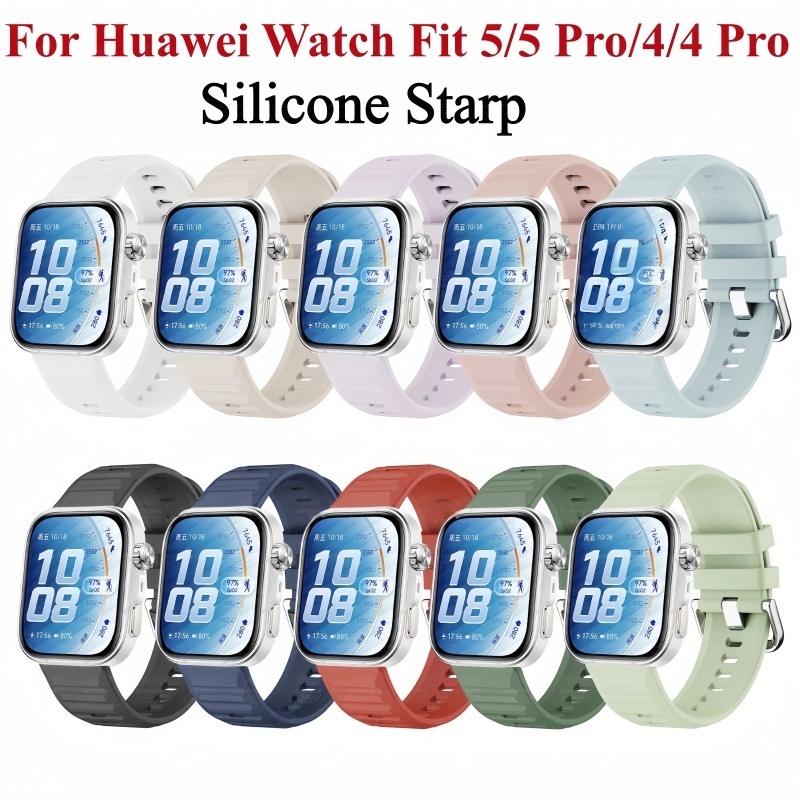 สายซิลิโคนเปลี่ยนสําหรับ Huawei Fit 5/Fit 5 Pro/Fit 4 Pro/Fit 3 สายนาฬิกาข้อมือสมาร์ท อุปกรณ์เสริม