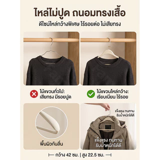 ไม้แขวนเสื้อ กว้าง-ไหล่ไม้แขวนเสื้อในครัวเรือนที่เรียบง่ายไม่มีรอยต่อสูทหนาแขวนป้องกันไหล่มุมเสื้อผ้าสนับสนุน ต่อต้าน-ลื่น ราวตากผ้า