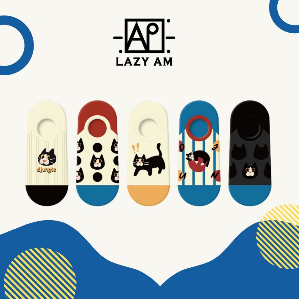 LAZYAM ถุงเท้าข้อสั้นลายแมวนม ผ้าฝ้าย กันลื่น ระบายอากาศ ถุงเท้าแฟชั่นผู้หญิง