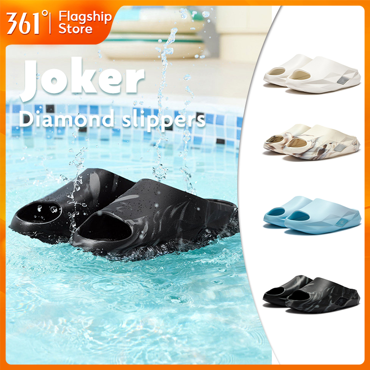 【361 Degrees】Joker Diamond Slippers รองเท้าแตะผู้ชายทรงบาสเก็ตบอล นุ่ม กันลื่น สำหรับชายหาด รุ่นใหม่ ฤดูใบไม้ผลิ/ฤดูร้อน 672621106