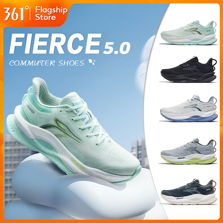 【361 Degrees】Fierce 5.0 | รองเท้าวิ่งผู้ชายทรงกว้าง ระบายอากาศและดูดซับแรงกระแทก 672522218