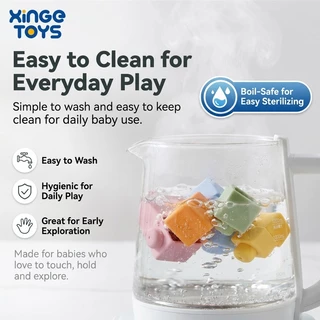 ⭐พร้อมส่ง⭐ XinGe บล็อก TPR นิ่ม ชิ้นใหญ่ ของเล่นตัวต่อเด็ก 21/37/53/90 ชิ้น บล็อกนิ่มปลอดภัย บีบได้ไม่เสียรูป พร้อมกล่องเก็บ เสริมพัฒนาการ