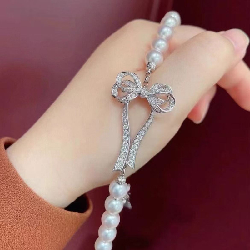 สร้อยข้อมือสร้อยคอผีเสื้อเซอร์โคเนียมชุบทองทองแดงพร้อมโซ่เคลือบมุกหัวเข็มขัดวัสดุเครื่องประดับ ทําเอง
